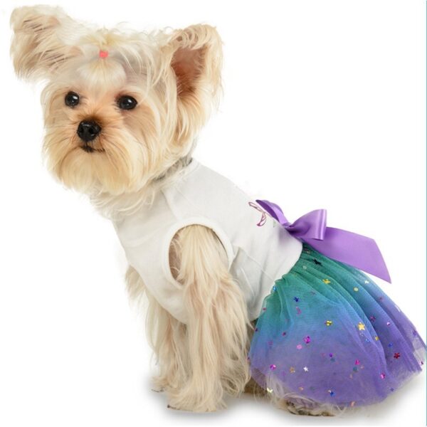 Pet Dog Spring And Summer New Gradient Starry Sky Small Skirt - Image 3