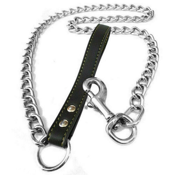 1PCS 1.2m Metal Chain Dog Lead Pet Puppy Leash Long Heavy Duty Anti-Chew Control - Image 4