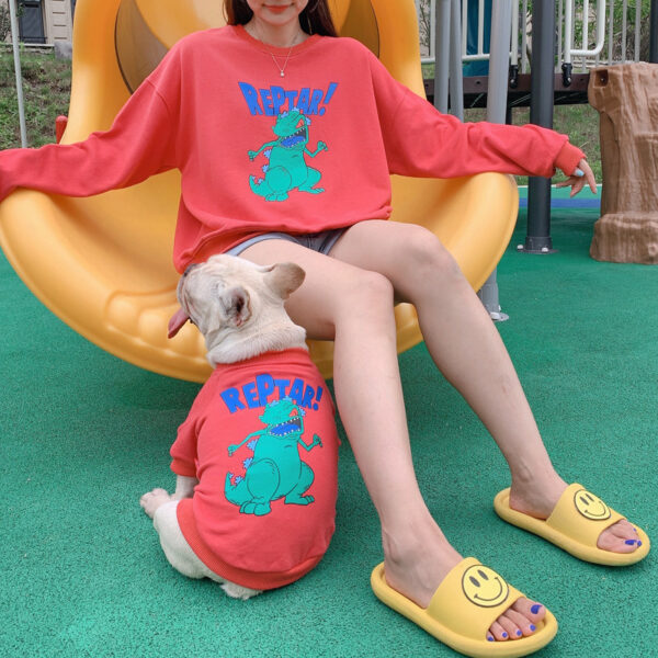 Spring and Autumn Cartoon Print Dog Two-legged Pet Parent-child Wear - Image 6
