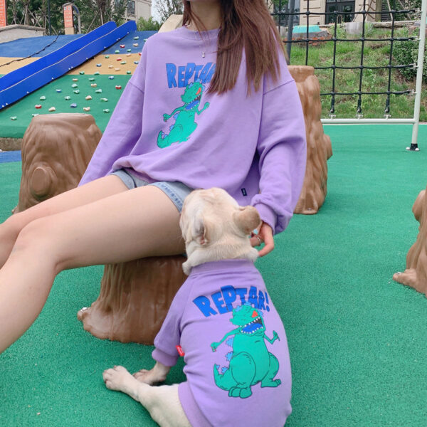 Spring and Autumn Cartoon Print Dog Two-legged Pet Parent-child Wear - Image 2