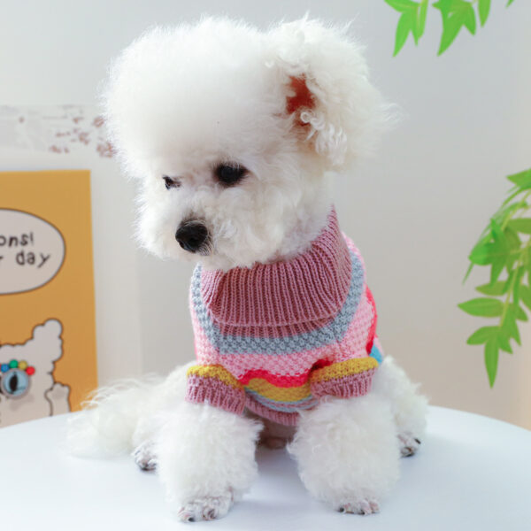 Pet Ring Comfortable Color Stripes Colorful Sweater - Image 2