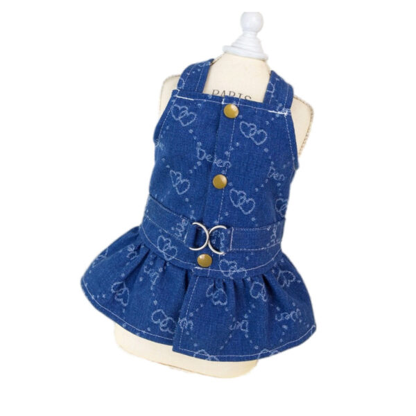 Teddy Bichon Pet Spring And Autumn Thin Denim Princess Dress Small Dog Cute Dress - Image 2