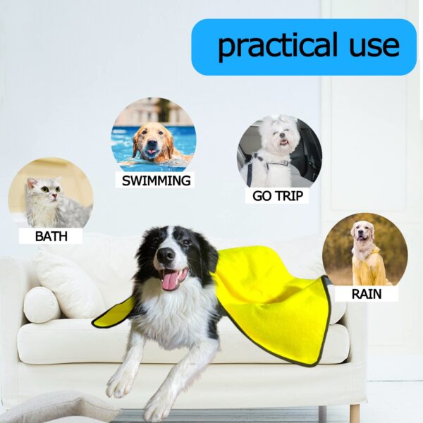 Dog Towels For Drying Dogs Drying Towel Dog Bath Towel, Quick-drying Pet Dog And Cat Towels Soft Fiber Towels Robe Super Absorbent Quick Drying Soft Microfiber Pet Towel For Dogs, Cats Yellow - Image 3