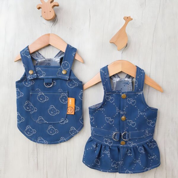 Teddy Bichon Pet Spring And Autumn Thin Denim Princess Dress Small Dog Cute Dress - Image 7