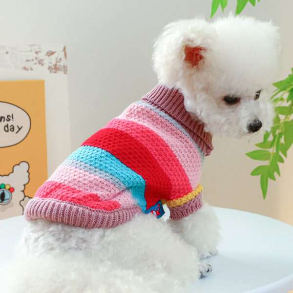 Pet Ring Comfortable Color Stripes Colorful Sweater - Image 6