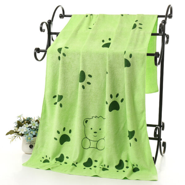 Soft Absorbent Cartoon Print Embossed Bath Towel - Image 5