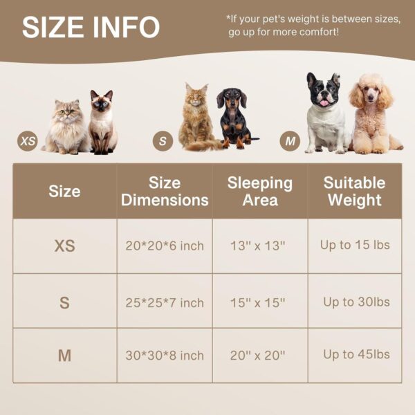 MEWOOFUN Donut Dog Bed For Medium Dogs - Calming Pet Bed With Non-Slip Bottom, Washable For Pets Up To 45 Lbs Light Brown - Image 5