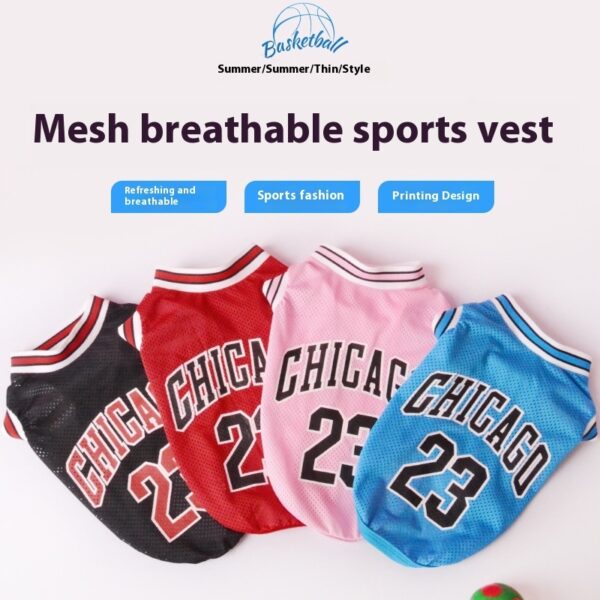Pet Clothes Basketball Vest Large Mesh Summer Dog Clothes - Image 5