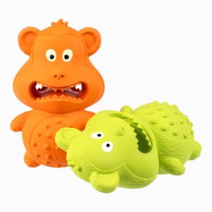 Dog Teething Toy Green, Orange 2-Pack