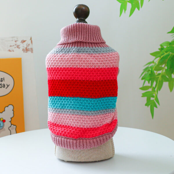 Pet Ring Comfortable Color Stripes Colorful Sweater - Image 9