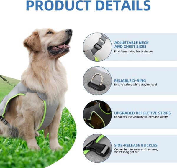 Cross-border Amazon Doggy Gray Cooling Vest Ice Pack Cooling Vest Summer Pet Special Adjustable - Image 5