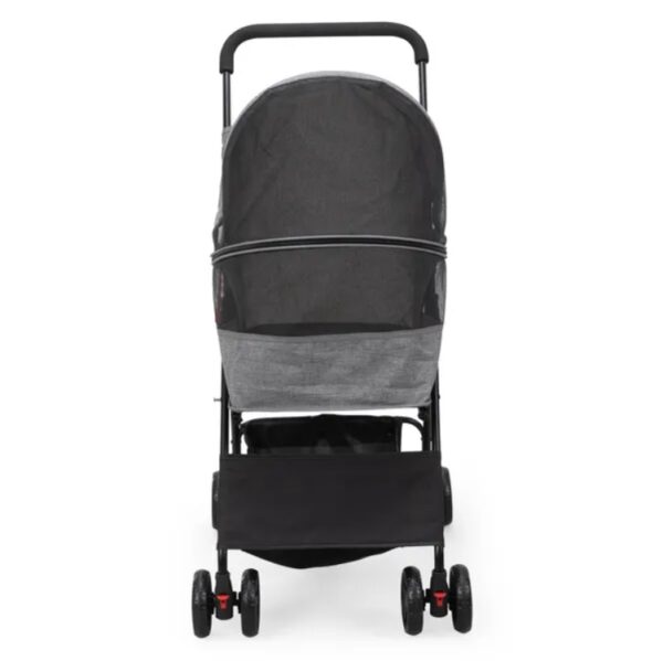 Foldable Pet Stroller, Small Dog Cat Stroller With Storage Basket For Small Puppies, Gray And Black - Image 10