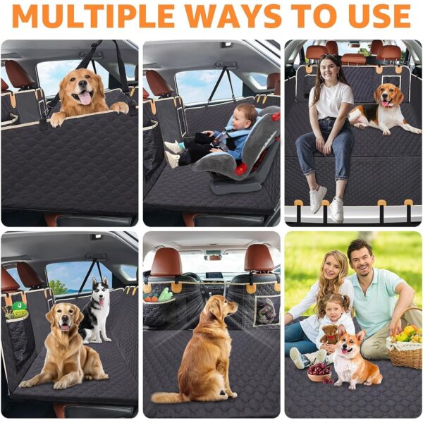 Back Seat Extender For Dogs Waterproof Dog Car Seat Cover Hard Bottom-Detachable,600D Heavy Duty Scratch Proof Nonslip Soft,Dog Hammock For Car,SUVs Take A Handbag - Image 10