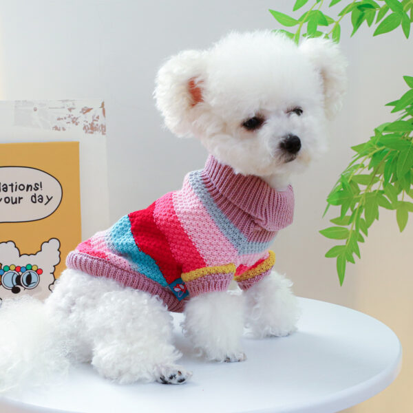 Pet Ring Comfortable Color Stripes Colorful Sweater - Image 4