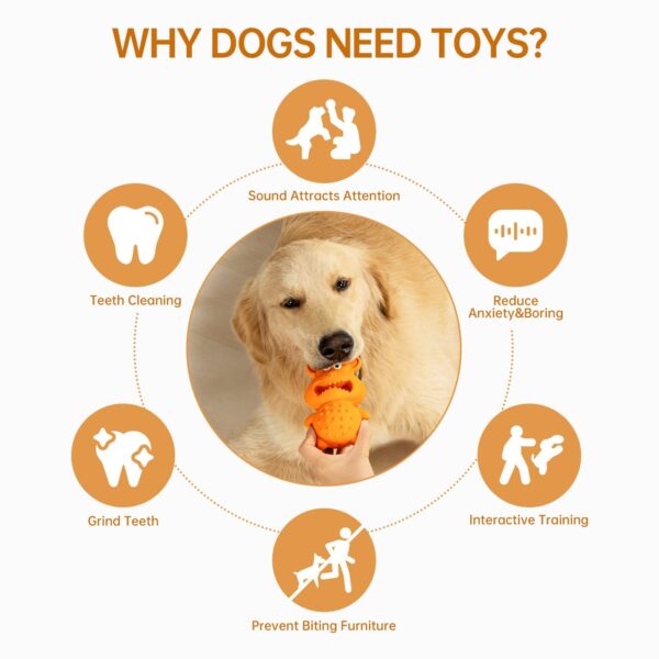 Dog Teething Toy Green, Orange 2-Pack - Image 6