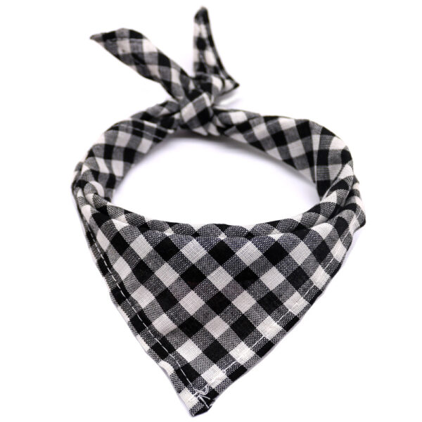 Pet Dog And Cat Plaid Cotton Triangle Scarf - Image 8