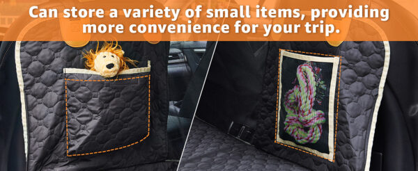 Back Seat Extender For Dogs Waterproof Dog Car Seat Cover Hard Bottom-Detachable,600D Heavy Duty Scratch Proof Nonslip Soft,Dog Hammock For Car,SUVs Take A Handbag - Image 2