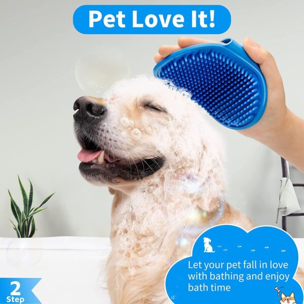 3-piece Set Dog Bath Brush Shampoo Brush Massage Brush With Adjustable - Image 7