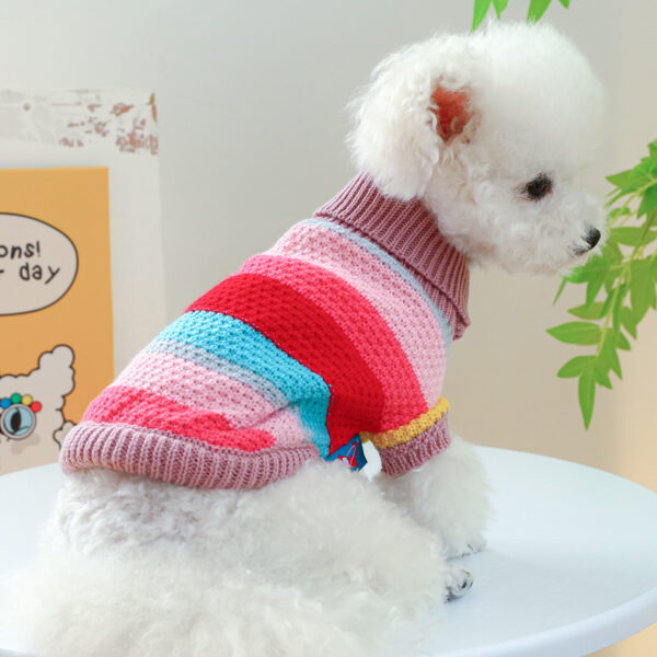 Pet Ring Comfortable Color Stripes Colorful Sweater - Image 8