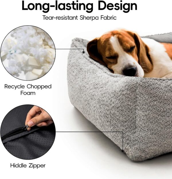 MEWOOFUN Medium Dog Bed - 31.5x23.6x9.5 Inch Washable Rectangle Pet Bed With Warming & Calming Features, Anti-Slip Bottom For Puppies - Image 5