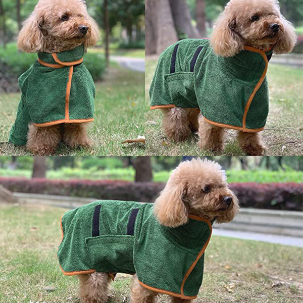 Pet Bathrobe Fast Drying Towel Microfiber Absorbent Soft Bath Robe Adjustable Towel Grooming Coat For Small Medium Large Dog - Image 8