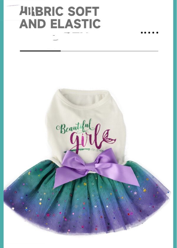 Pet Dog Spring And Summer New Gradient Starry Sky Small Skirt - Image 4