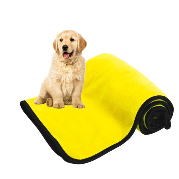 Dog Towels For Drying Dogs Drying Towel Dog Bath Towel, Quick-drying Pet Dog And Cat Towels Soft Fiber Towels Robe Super Absorbent Quick Drying Soft Microfiber Pet Towel For Dogs, Cats Yellow - Image 2