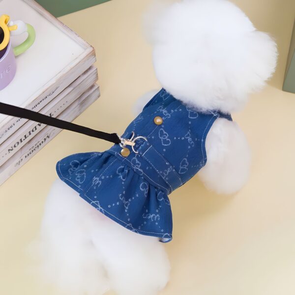Teddy Bichon Pet Spring And Autumn Thin Denim Princess Dress Small Dog Cute Dress - Image 5