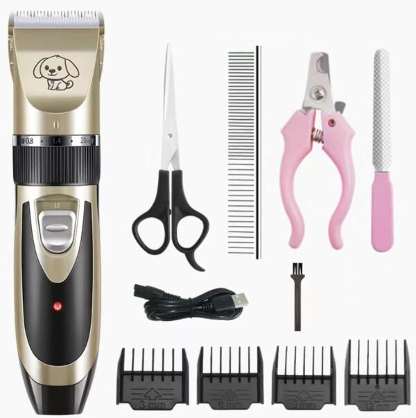 USB Rechargeable Electric Pet Clipper Razor Set Low Noise Pet Hair Trimmer - Image 3