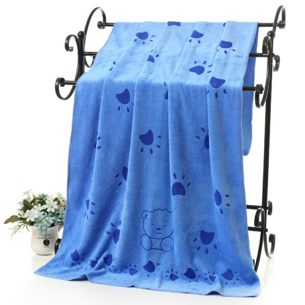 Soft Absorbent Cartoon Print Embossed Bath Towel - Image 4