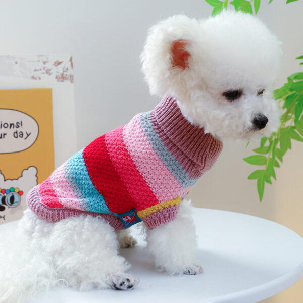 Pet Ring Comfortable Color Stripes Colorful Sweater - Image 5