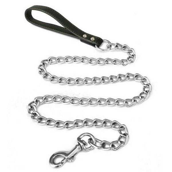 1PCS 1.2m Metal Chain Dog Lead Pet Puppy Leash Long Heavy Duty Anti-Chew Control - Image 7