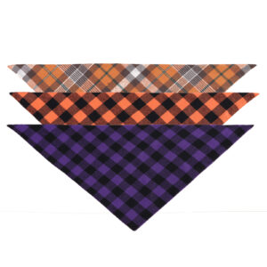 Double Cotton Check Pet Triangle Scarf
