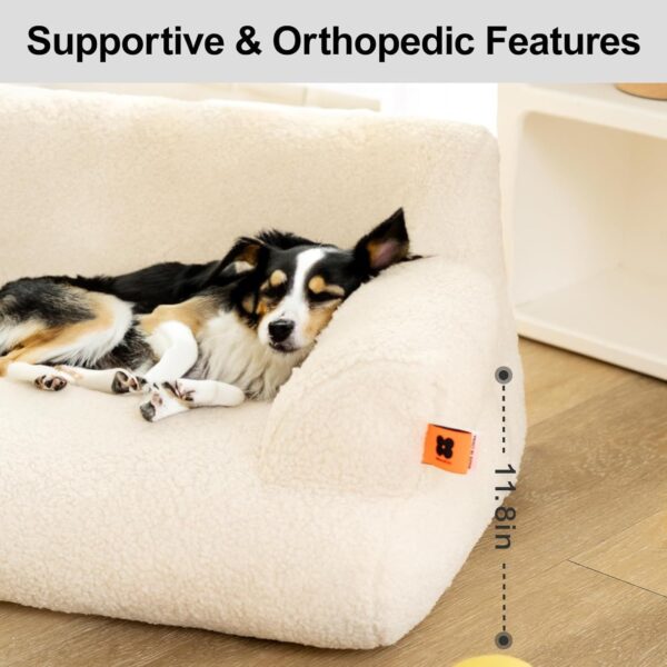 MEWOOFUN Pet Sofa For Medium Large Dogs & Cats - 40x24x12 Inch Washable Couch With Removable Cover & Non-Slip Bottom, Orthopedic Support Bed - Image 4
