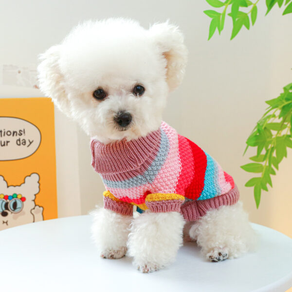 Pet Ring Comfortable Color Stripes Colorful Sweater - Image 7