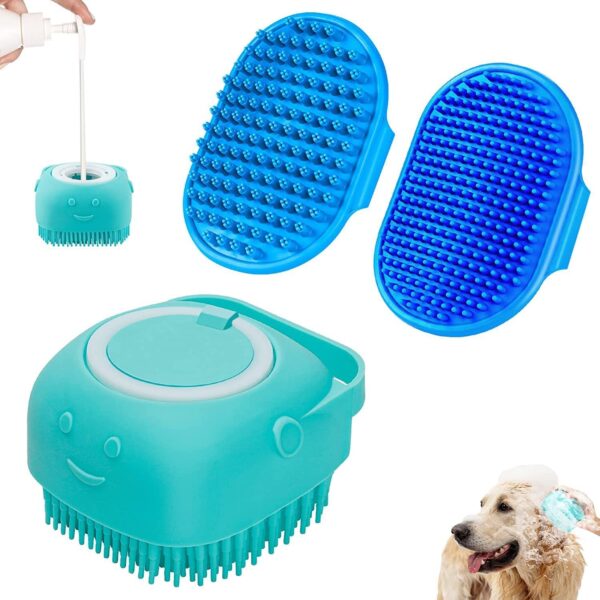 3-piece Set Dog Bath Brush Shampoo Brush Massage Brush With Adjustable - Image 3