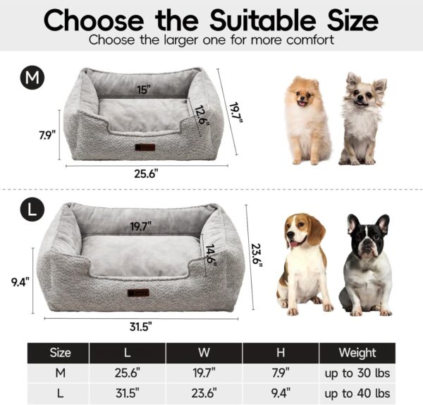 MEWOOFUN Medium Dog Bed - 31.5x23.6x9.5 Inch Washable Rectangle Pet Bed With Warming & Calming Features, Anti-Slip Bottom For Puppies - Image 6