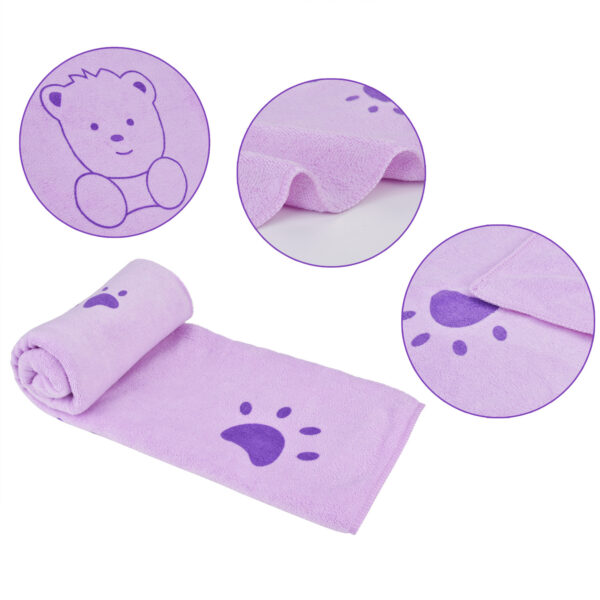 Soft Absorbent Cartoon Print Embossed Bath Towel - Image 3