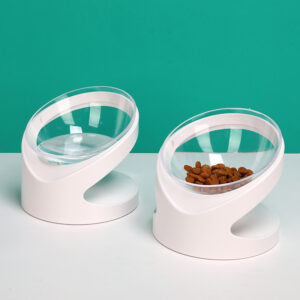 Dog Bowl with Diagonal Mouth To Protect Cervical Vertebra Pet Food Basin