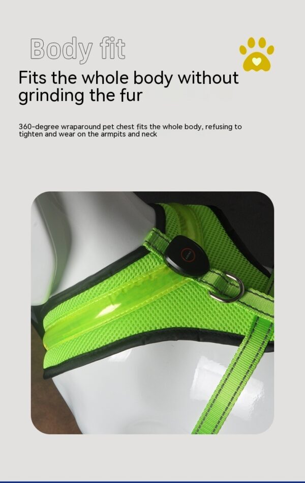 LED Luminous Dog Harness Led USB Charging Dog Chest Strap Vest Pet Safety Reflective Harness Pet Vest For Puppy Large Dog Pet Products - Image 10
