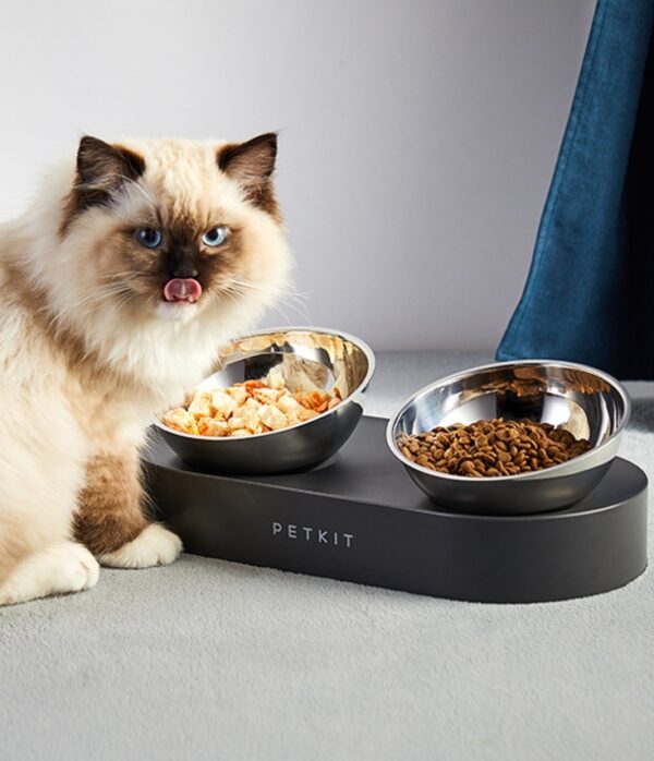 Stainless Steel Pet Adjustable Feed Bowl Double Feeder - Image 3