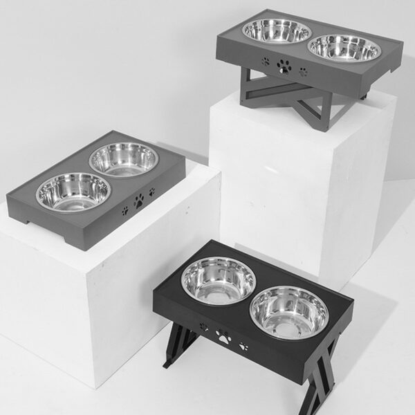 Stainless Steel Abs Adjustable Dog Bowl Pet Food Bowl - Image 3
