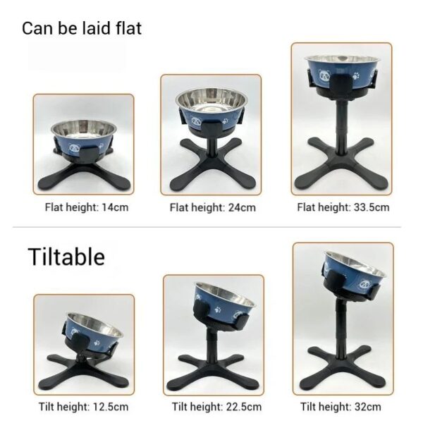 Adjustable Elevated Dog Food Bowls Stand Anti Slip Stability Pet Bowl Holder For Medium And Large Pets Pet Water Food Bowl - Image 5