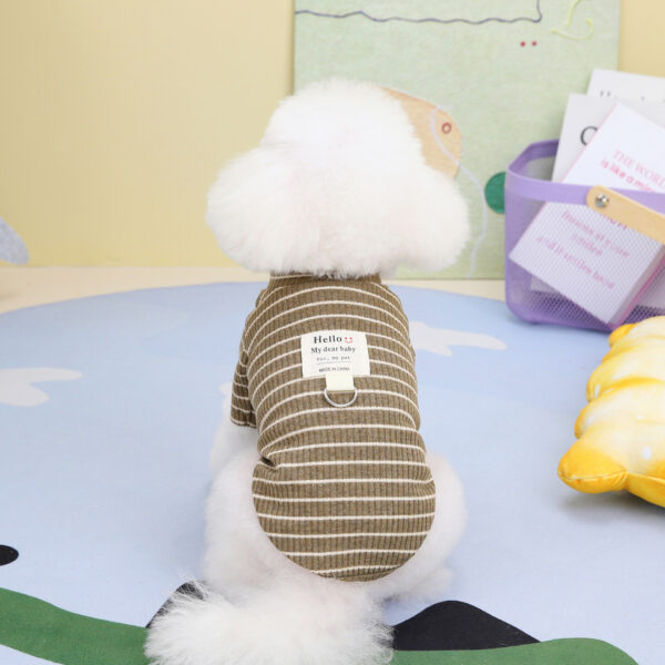 Puppy Clothing Pet Supplies Pull Ring Striped Bottoming Shirt - Image 7