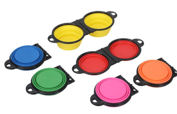 Silicone Portable Outdoor Pet Folding Out Feeder One Dog Bowl - Image 9