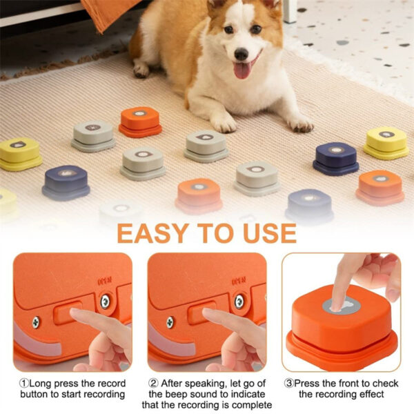 4 Colors Pet Communication Button One-click Prevent Physical Inactivity Recordable Dog Talking Button Toy Cat Toy Pet Products - Image 2