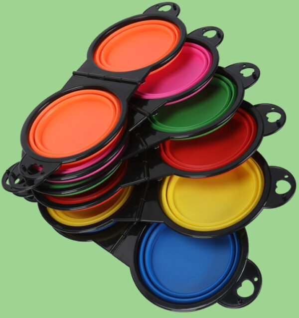 Silicone Portable Outdoor Pet Folding Out Feeder One Dog Bowl - Image 3