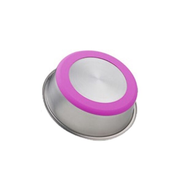 Silicone Pet Bowl Stainless Steel Dog Bowl Dog Food Bowl Feeding Drinking Pet Supplies Cat Bowl - Image 2